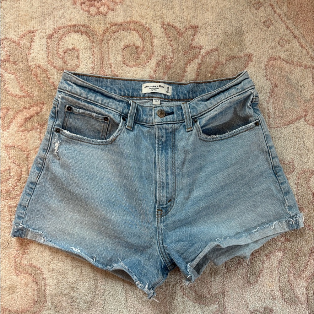 Abercrombie & Fitch Blue Jean Shorts High-Waisted Cut-Off